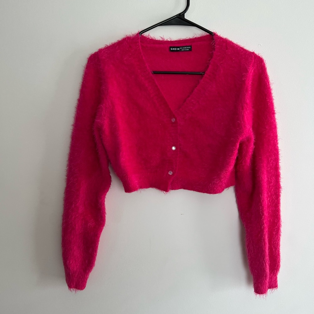 Pretty in Pink Fuzzy Sweater